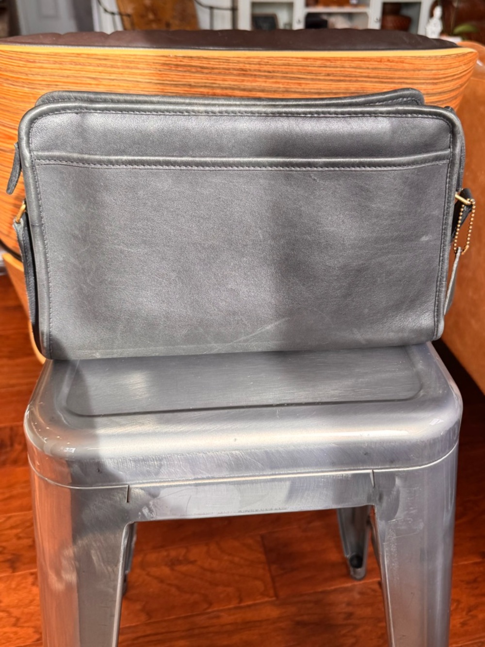 Vintage Coach Black Leather Bag